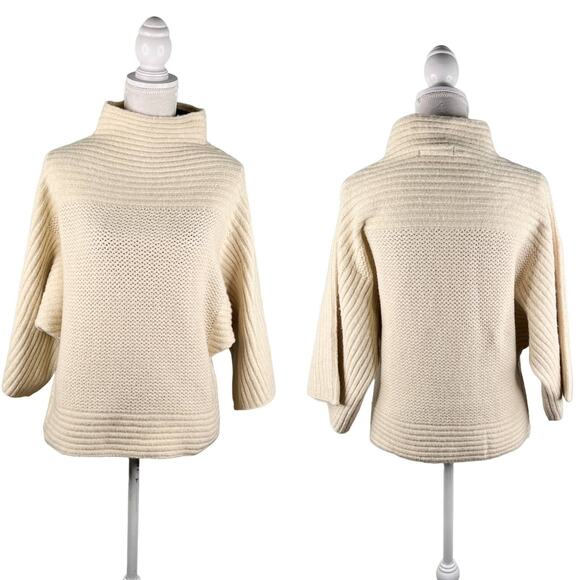 Marc New York Sweater Cream Beige XS Dolman Sleeves Mock Neck New - Picture 1 of 14